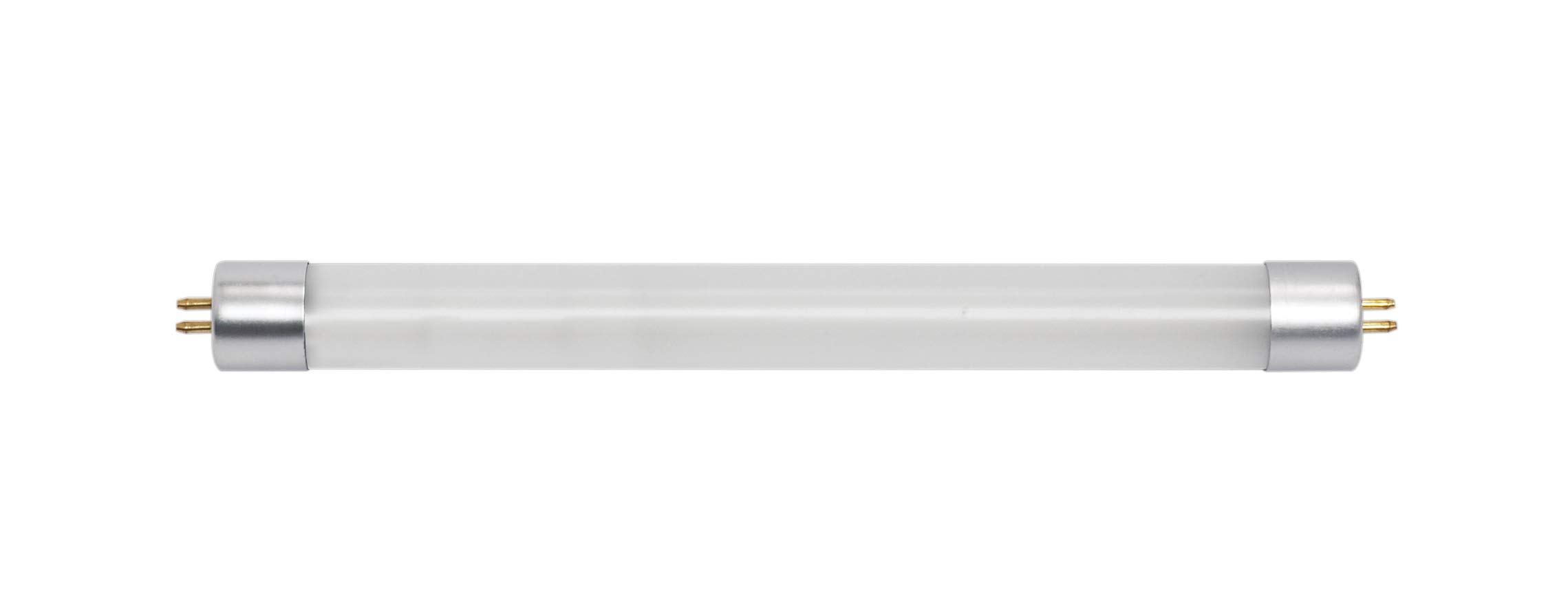 Satco S11902 3W LED T5 840 BP tubular light bulb, showing its slim, elongated shape and pin connectors.