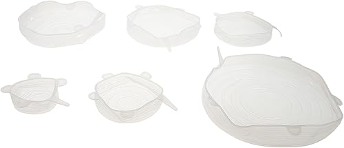 6 fundas elásticas de silicona de grado alimenticio, tapas herméticas flexibles para almacenamiento de alimentos, conservación de frescura y uso en