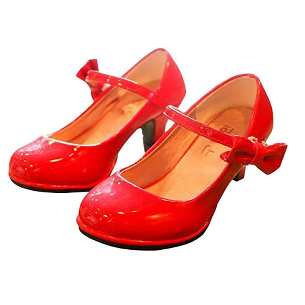 Mary Jane Fille Bas Talons en Cuir Chaussures Talon Fille Escarpins