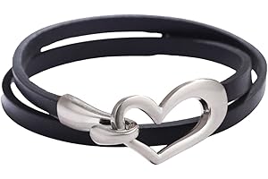 Fashionable Heart Leather Bracelets for Stylish Girls