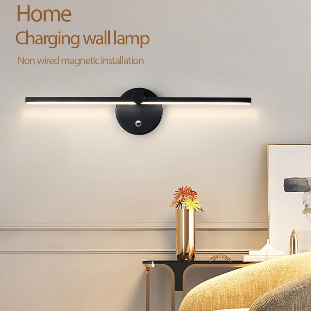 Lampe LED pour Tableaux sans fil à Intensité Variable 40cm éclairage de Tableaux Applique Murale Sans Raccordement électrique Batterie Rechargeable Orientable Lampe Pour Tableaux Rechargeable