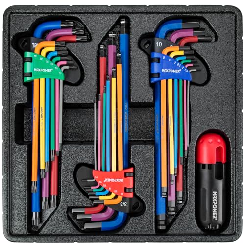 MAXPOWER Allen Wrenches Sets, 27-Piece Allen Key Wrench Set Includes SAE (1/6-3/8