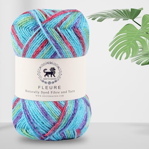 Image of Nestnhaven Acrowools Fleure Hand Knitting and Crochet Yarn. Pack of 1 Ball - 100gms. Shade no - NNHF (Multicolor21) | (500 Gm)