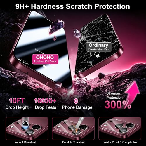 QHOHQ for iPhone 18 Pro Max Privacy Screen Protector, 9H+ Tempered Glass - image 4