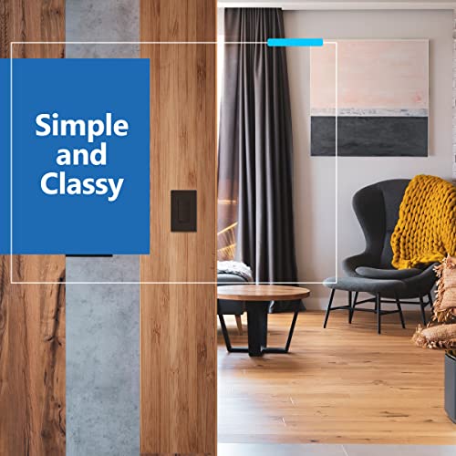 Image of LIDER Minimalist Design Lighted Double Switch, Combination Frameless Decorator Switch with Locator Light, Ground Terminal, Single Pole, 15A 120-277V, UL Listed, Thermoplastic, Matte Brown, 1-Pack