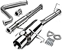 4 Inches Muffler Rolled Tip Catback Exhaust System Compatible with Honda Prelude H22 97-01