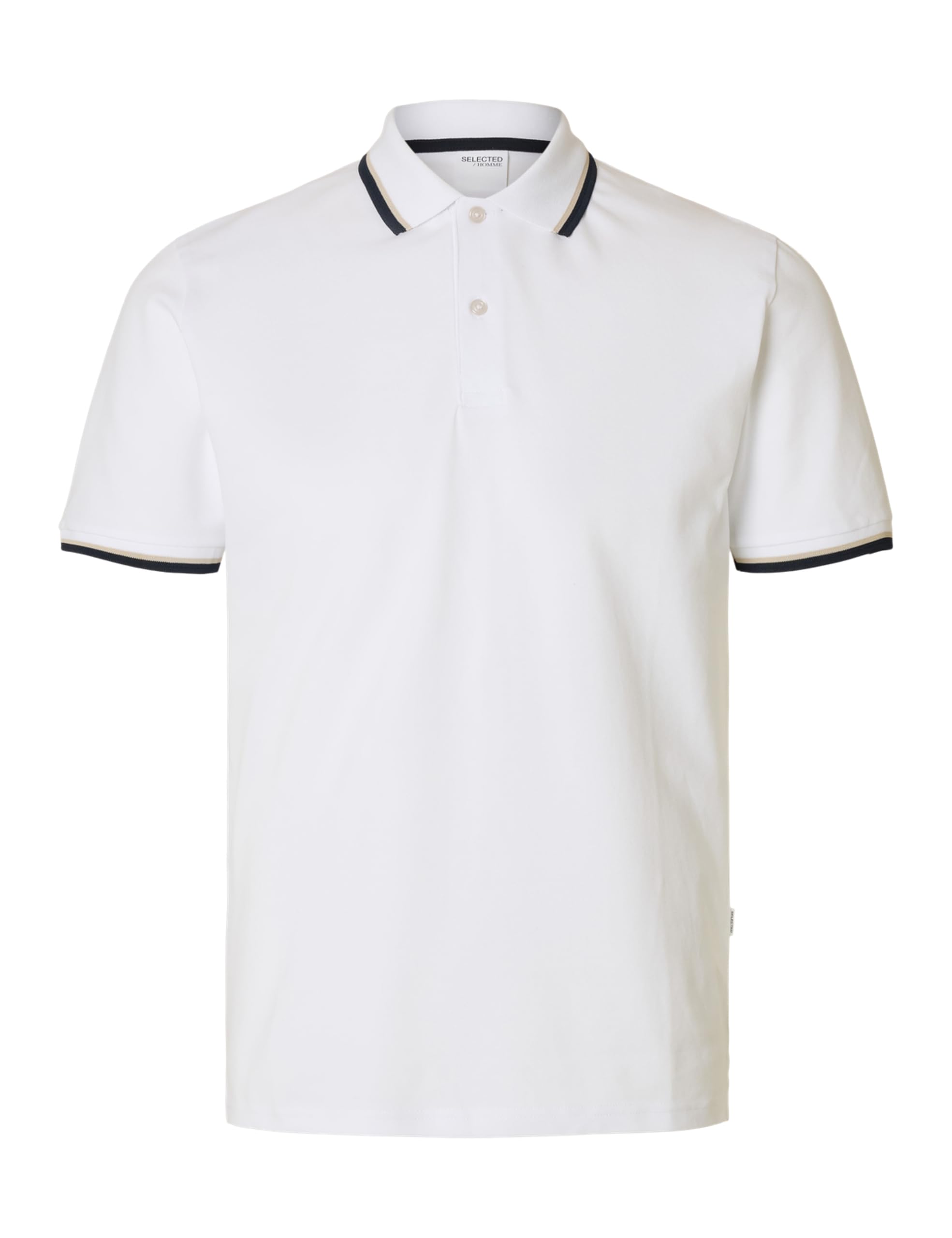 Selected Men Men's Slmslim Atlas Sport SS Polo Noos Slmslim-Atlas Sport SS Polo Noos (Pack of 1), White, XL