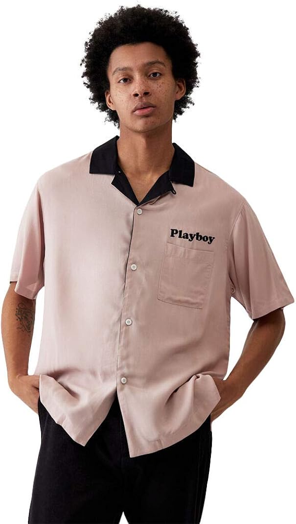 PacSun Playboy Men's Collar Camp Shirt 