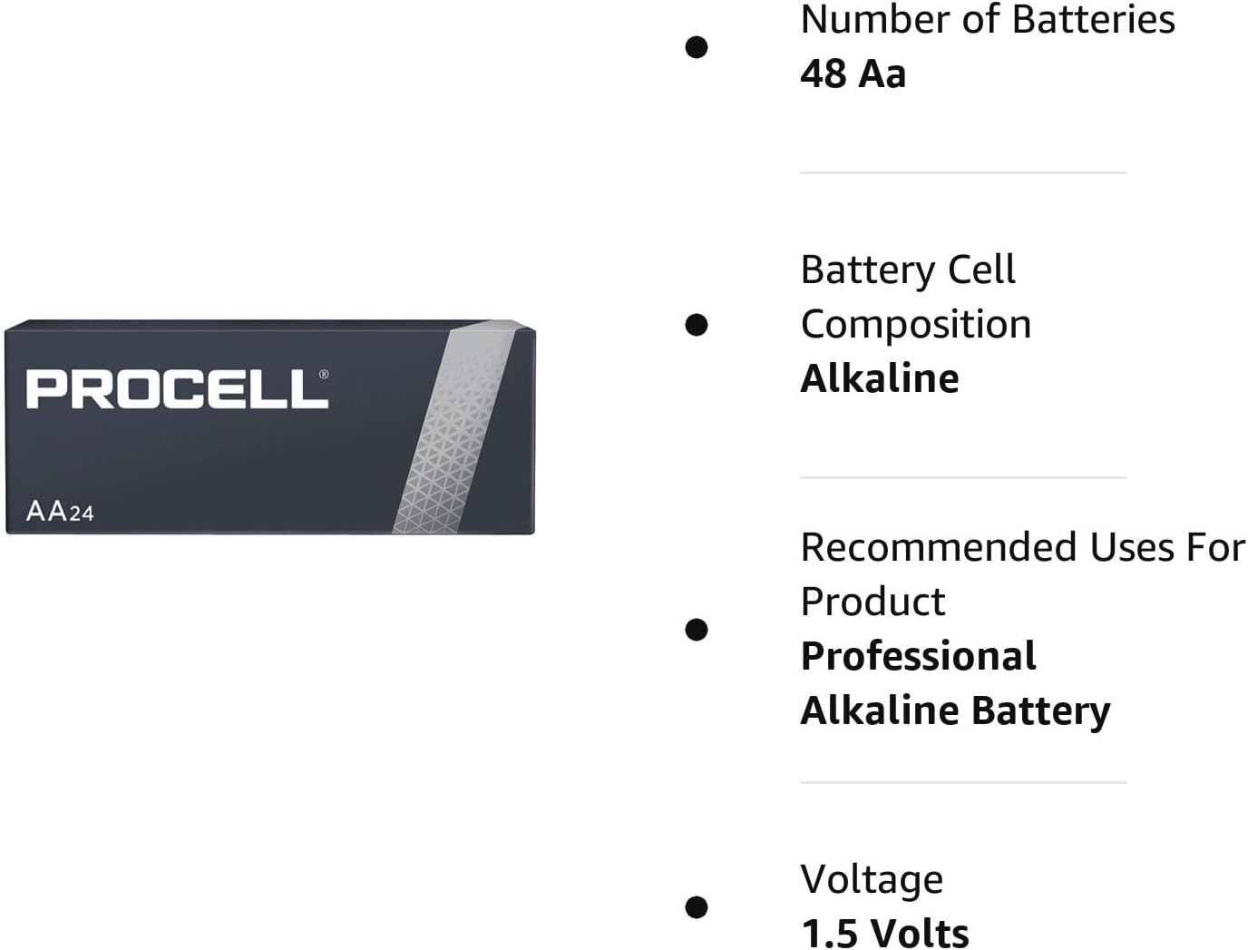 Duracell Procell AA Size - 48 Pack