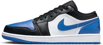 Jordan Mens Air 1 Low White/Royal Blue-Black-White 553558 140 - 13