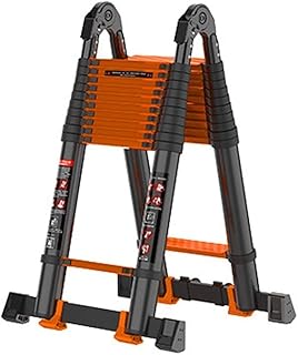 Multipurpose Ladder Telescopic Ladder Aluminum Extension Foldable Telescopic Ladder Straight Telescoping Ladders for Home Multi Purpose Telescoping Ladder,Easy to Store Comfortable Anniversary