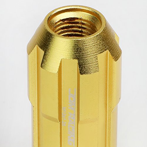 Image of DNA MOTORING LN-ZTL-9025-125-GD 20Pcs M12 x 1.25 Open End Style Wheel Lug Nuts w /Deep Drive Extension Adapter, 24mm OD /50mm H, Gold