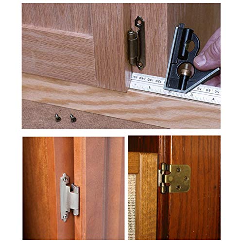 Antrader 3/8" Inset Hinge Self-Closing Cabinet Spring Hinges Flat Black Pack Of 12 #TOP4