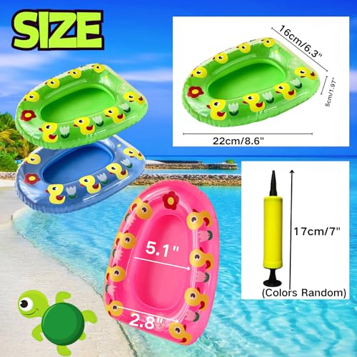 Image of Pet Supplies Turtle Bath Float Bath Hub Toys with Inflatable Reptile Bathing Swimming Pool 3 Colors Float Ring for Turtle Leopard Gecko Cage Accessories Photo Shoot Toy (3 pcs)