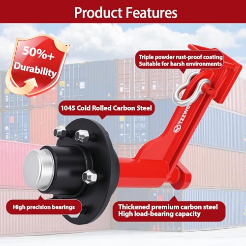 Yzzwer Shipping-Container Wheels Kit Accessories - Upgrade 6-Lug Heavy Duty Shipping Container Axle Wheels for Moving 20ft - 40ft Container 2 Pack