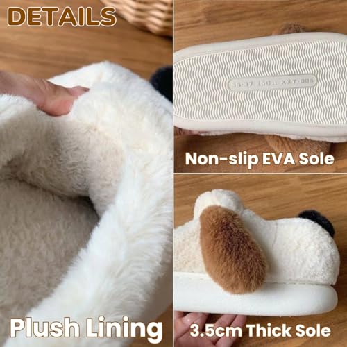 Cute Dog Slippers for Women and Men, Animal Fluffy Slippers, Womens Mens Fuzzy Slippers, Plush Warm Cozy House Slippers3