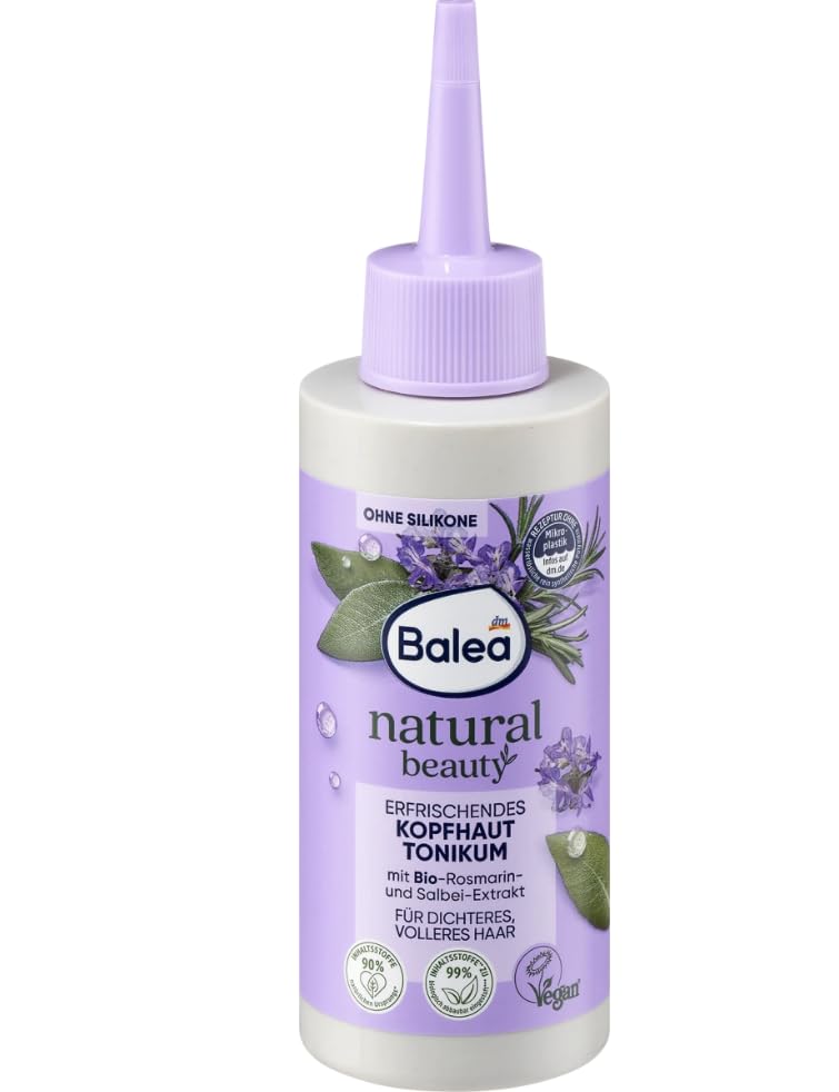 Natural Beauty - Tonico rinfrescante per cuoio capelluto, balea con rosmarino biologico ed estratto di salvia, per capelli più densi