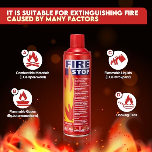 HIDENEL Fire Extinguisher for Home - 8-in-1 Multipurpose Extinguishing Aerosol Spray - Portable Boat & Prevent Reignition Water Based Fire Extinguisher - House, Kitchen, Car,Truck