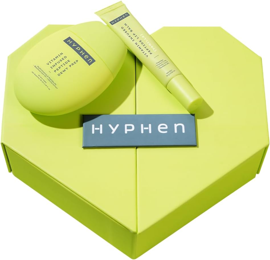 Hyphen Gift Kit Set for Women & Men|Vitamin - Infused Peptide Heart Gift Kit|Visible Dewy Glow & Moisturized, Juicy Lips|Anniversary, Birthday, Valentine, Raksha Bandhan & All Occasions Gift Set For Special Him/Her, Green, 1