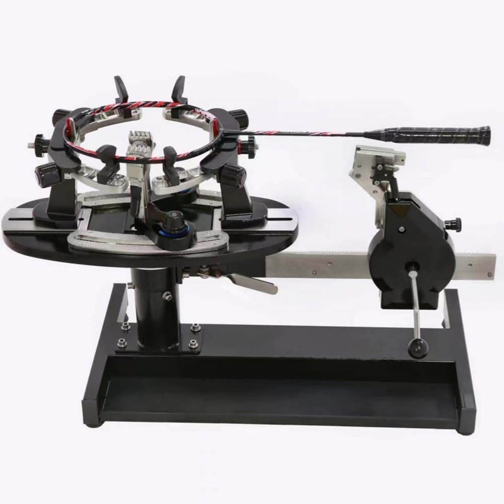 Incordatrice per Racchette a Manovella, Incordatrice da Tavolo a Manovella, con Disco Ruotabile a 360°, Display a Doppia Scala kg/LB, per Racchetta da Badminton E Racchetta da Tennis