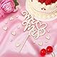 Giantree 1 Stück Holz Cake Topper Hochzeit, Mr & Mrs Deko Hochzeit Tortentopper Hochzeitstorte Cake Topper hochzeitstorte Mit 50 Pcs Herzen Für Hochzeitstorten Tortenstecker Jubiläum Verlobung Antrag