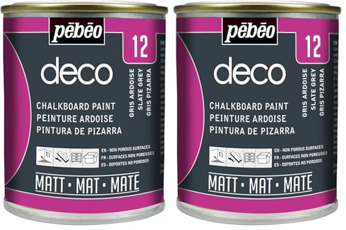 PEBEO   Pintura de Pizarra (250 ml), Color Gris Oscuro (Paquete de 2)