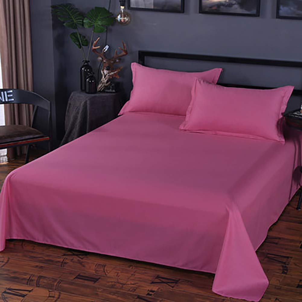 Drap de lit double rose haut de gamme coton pur épais automne hiver