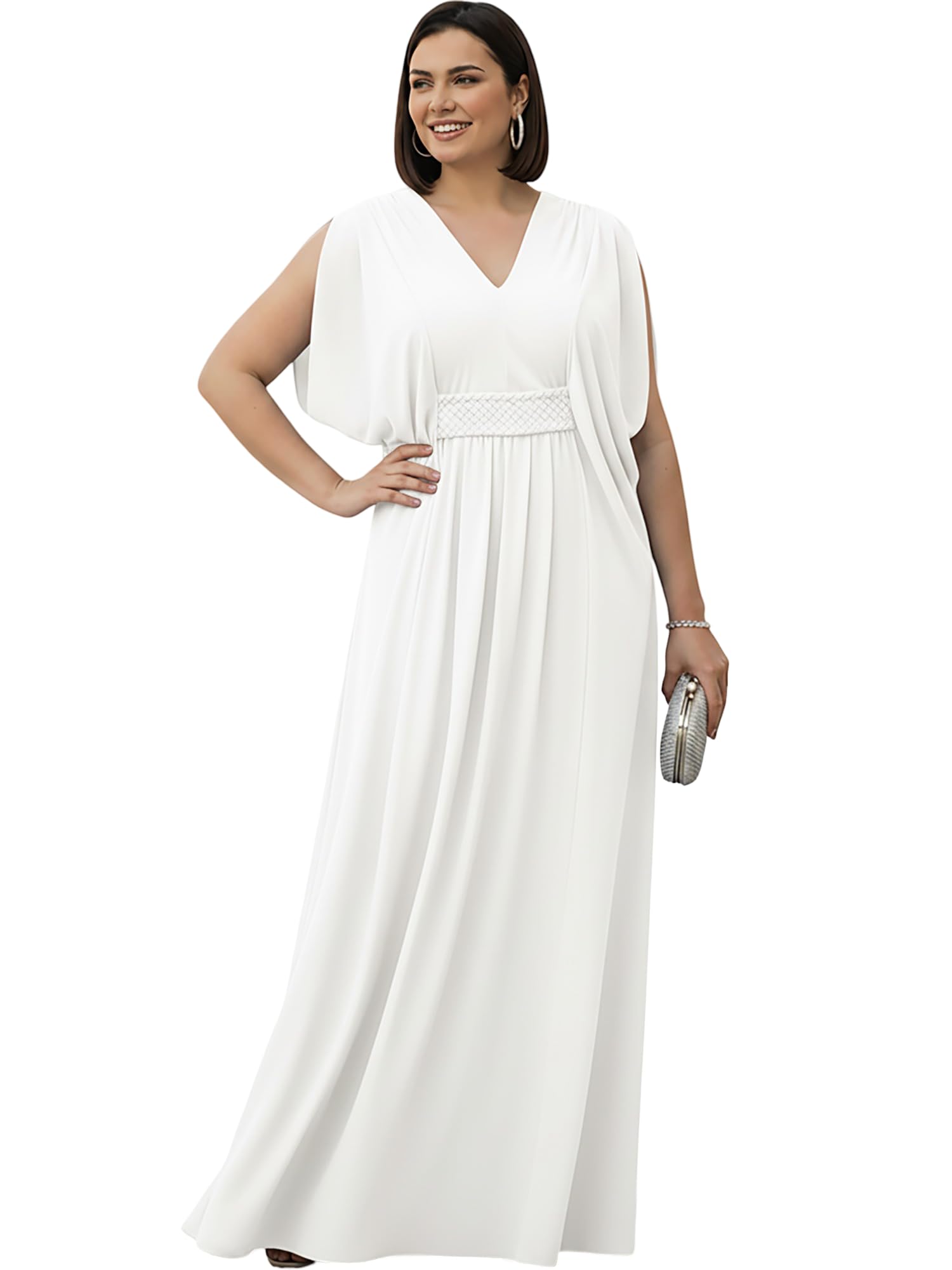 KOH KOH Womens Long V-Neck Summer Sexy Gown Grecian Flowy Sleeveless Maxi Dress