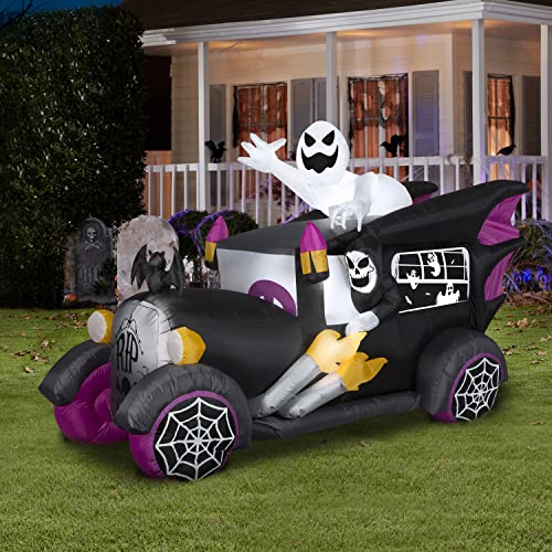 Gemmy Airblown Inflatable Hot Rod Vintage Hearse, 5.5 ft Tall,