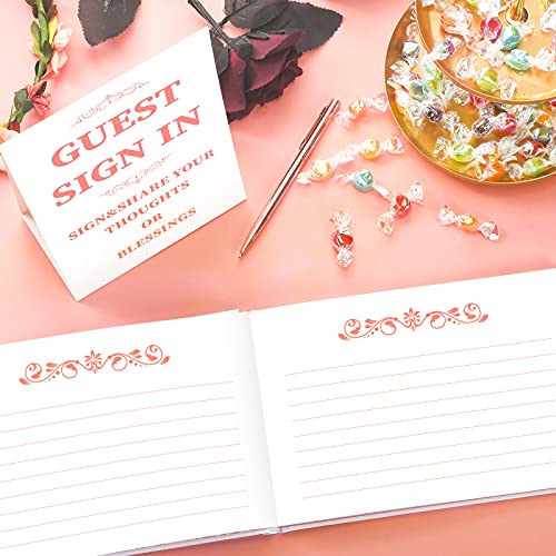 Zonon Hochzeitsgästebuch mit Stift, Hochzeitserinnerungsbuch mit Tischkarten, Gästebuch, weißes Einband mit Folie für Gäste, Besucher, um bei Hochzeit, Party, Hotel, Baby-Brautdusche, 22,9 x 15,2 cm – Bild 5