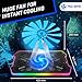 KLIM Ultimate - RGB Laptop Cooling Pad with LED Rim - New - Gaming Laptop Cooler - USB Powered Fan - Very Stable and Silent Laptop Stand - Compatible up to 17