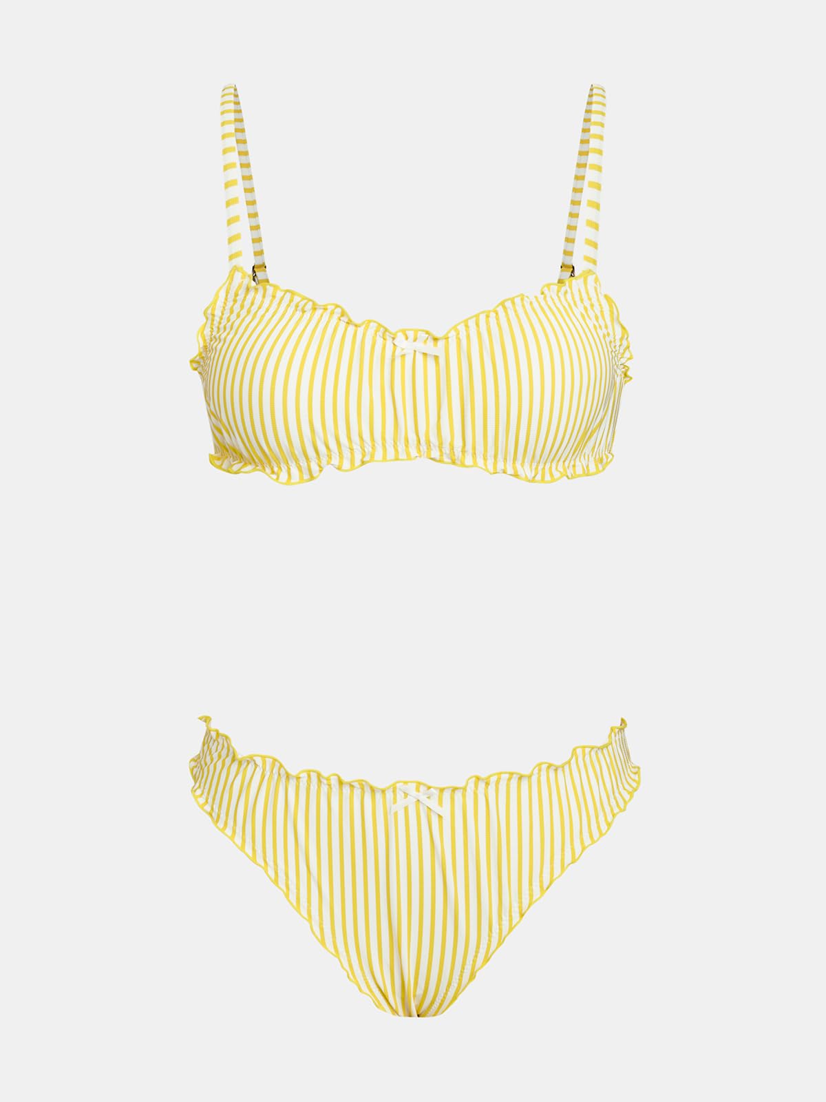 CUPSHE Conjunto de bikini de dos piezas con cuello redondo para mujer