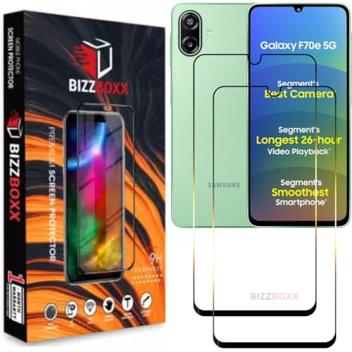 Image of Screen Guard For Samsung F70e 5G Tempered Glass Screen Protector Guard - HD Clarity, Anti-Fingerprint Temper Guard (Sam F 70e - 6.74 inch) With Installation Kit - Pack of 2