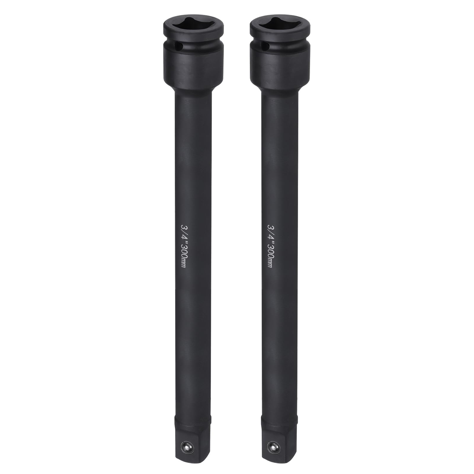 sourcing map 2pcs Impact Socket Extension Bar 3/4" Square Drive 12" Long CR-V Steel Extension Rod Ratchet Wrench Driver Adapter for Axle Nut Sockets, Black