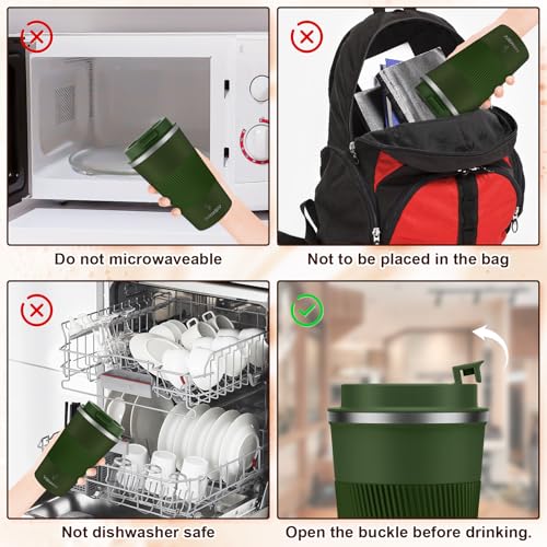 Image of 17oz Travel Mug, MOMSIV Insulated Coffee Cup with Leakproof Lid, Vacuum Stainless Steel Double Walled Reusable Tumbler for Hot and Cold Water Coffee and Tea In Travel and Car