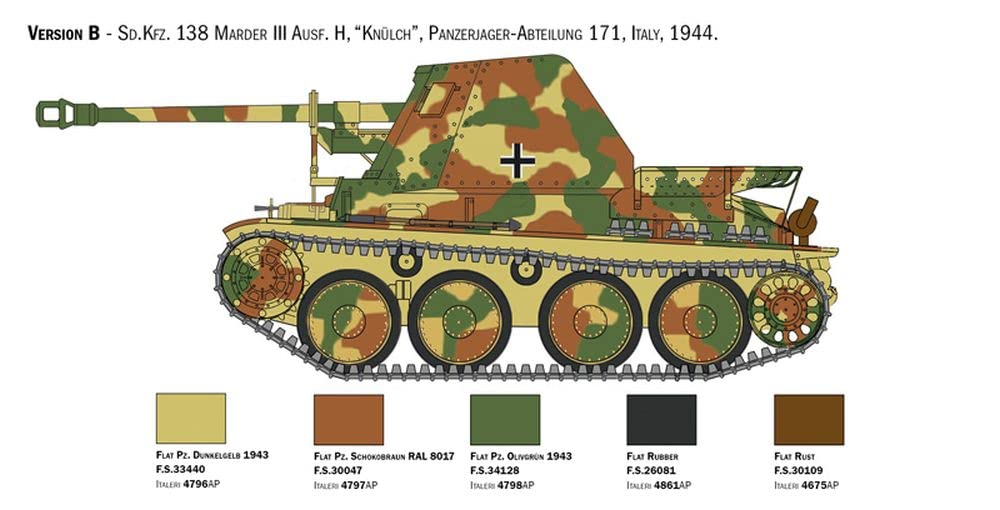 Italeri SD.Kfz 138 MARDER III Ausf.H Kit 1:35 IT6566 - Kit Mezzi Militari - Die Cast - Modellismo