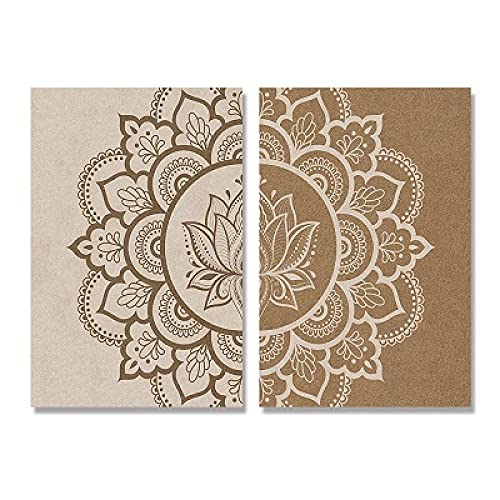 Art Print Abstrait Mandala Bohême Poster Toile Décoration Murale Salon Beige