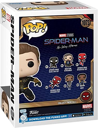 Funko Pop Marvel's Spiderman No Way Home: (Black/Gold) (Unmasked) Figure (AAA Anime Exclusive)