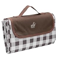 Pelle & Sol Picnic Blanket, Foldable Outdoor Beach Blanket, Waterproof, Sand proof, Machine Washable, Slip Resistant With With Carrying Handle for Family, Beach, Hiking, Camping 200x140CM (Brown)