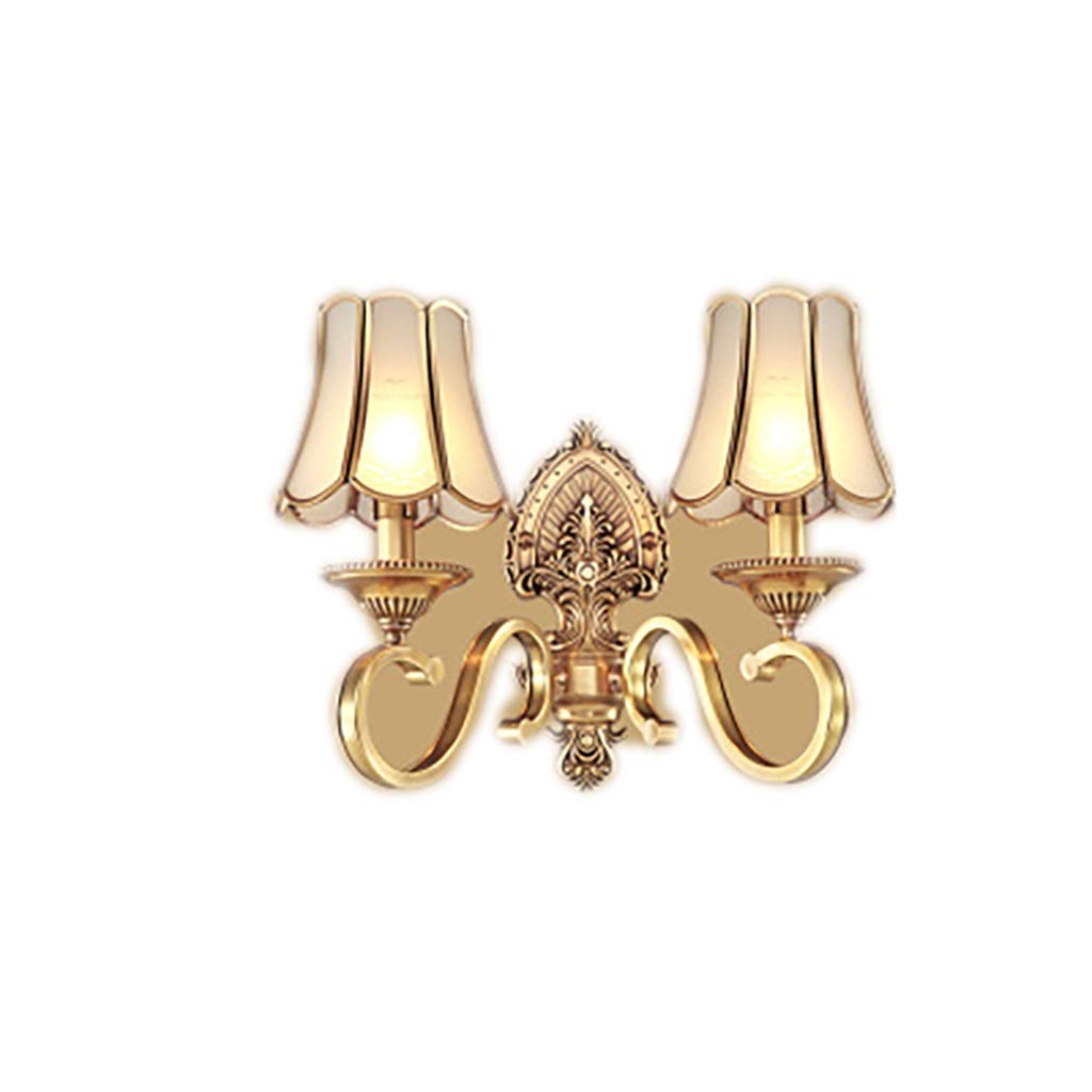HynJGih Copper wall lamp Living Room wall lamp Bedroom Bedside lamp American Mirror Front Copper lamp Corridor Aisle Study lamp(A)