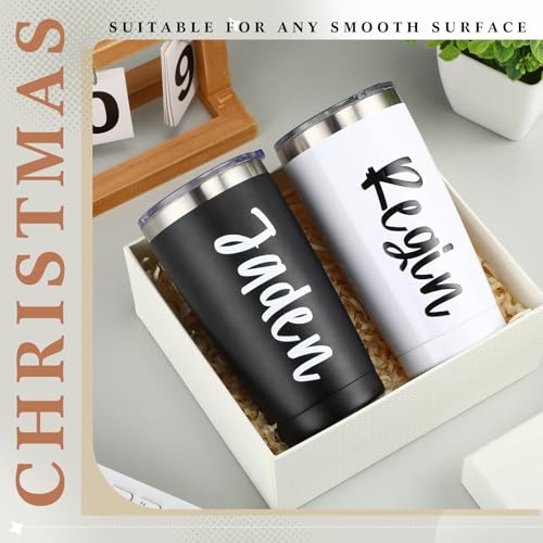 Image of Humyoun 6 Sheets UV Dtf Cup Wrap Name Stickers for Water Bottles Waterproof Vinyl Decals Personalized Custom Lettering Gift Stickers for Cups Love 14-40oz Tumbler Mugs DIY Craft (Black+White)