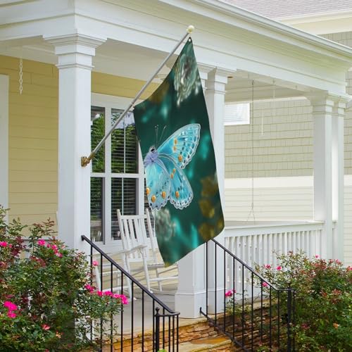 Drapeau papillon bleu de jardin 90x150 cm pour décoration de cour - 6