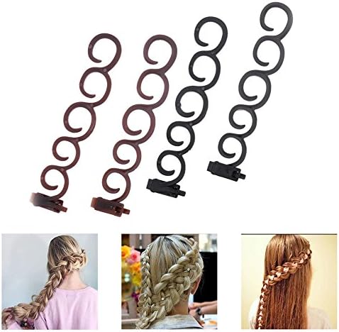 4 PCS Women Braid Plaiting Twist Braider Roller Hook Bun Maker Hair Styling Tool DIY Hair Accessories