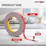 FIXCHORD 3M VHB Double Sided Tape Heavy Duty, Double Sided Mounting Tape, Waterproof Strong Mounting Adhesive Tape for LED Strip Light, Car, Home&Office Decor, Grey (15.4FT×0.39IN) - Image 2
