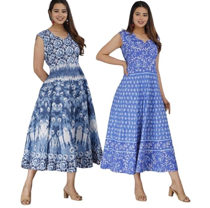 NAMOKAR Enterprises Anarkali Kurtis Gown Bodycon Sleevless Long Dresses for Women Multicolored-picture-30