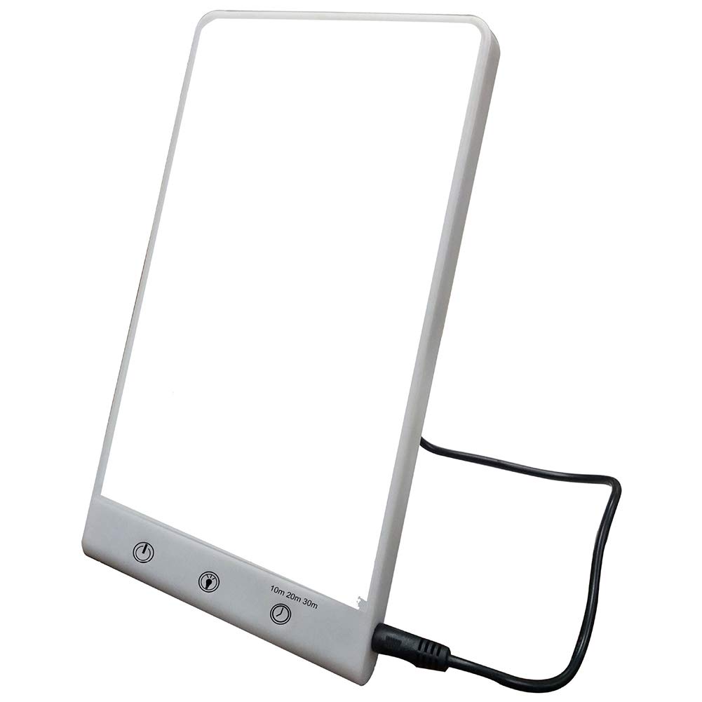 Lampe de luminothérapie avec minuterie, 10000 Lux luminosité LED Portable thérapie boîte avec 3 Niveaux de luminosité réglables, Touch Control, pour Office Accueil