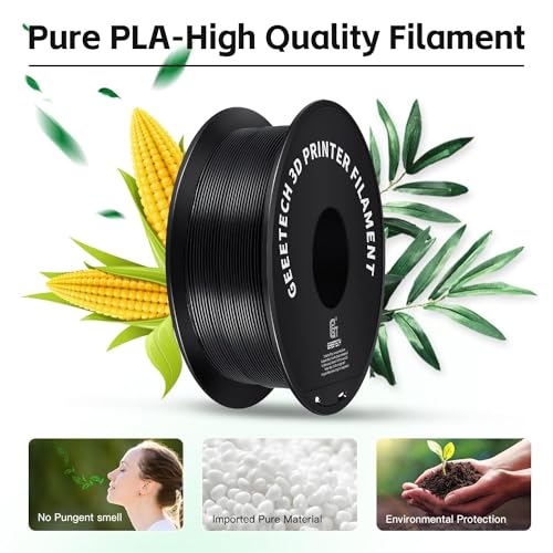 Image of Geeetech 1.75mm PLA 3D Printer Filament, Upgrade Tidy Winding Tangle-Free, Dimensional Accuracy + /- 0.03mm,Black and White (2kg)