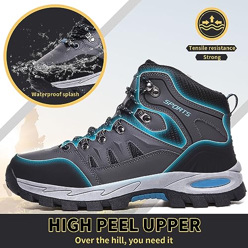 Littleplum Herren Wanderschuhe Winterschuhe Waterproof Wanderstiefel Outdoor Rutschfest High Top Trekkingschuhe – Bild 6