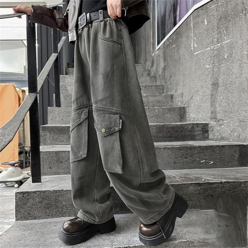 Girls Wide Leg Denim Cargo Pants Fashion 𝐘2K Denim Trousers with Multi-Pocket Causal Baggy Hip Hop Work Jeans2