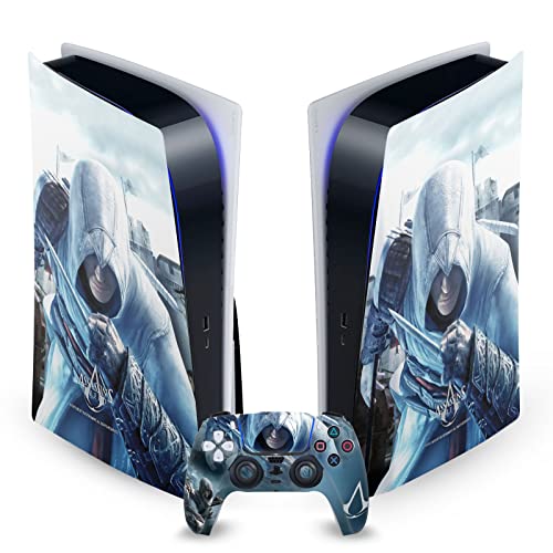 Head Case Designs Offizielle Assassin's Creed Altaïr Hidden Blade Schluessel Kunst Vinyl Frontplatte Haut Gaming Aufkleber kompatibel mit Sony PlayStation 5 PS5 Disc Console & DualSense Controller